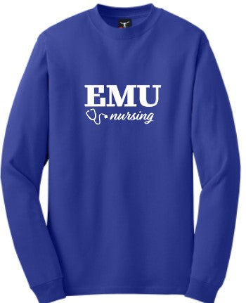 EMU Nursing with Stethescope Long Sleeve Tshirt - 5186