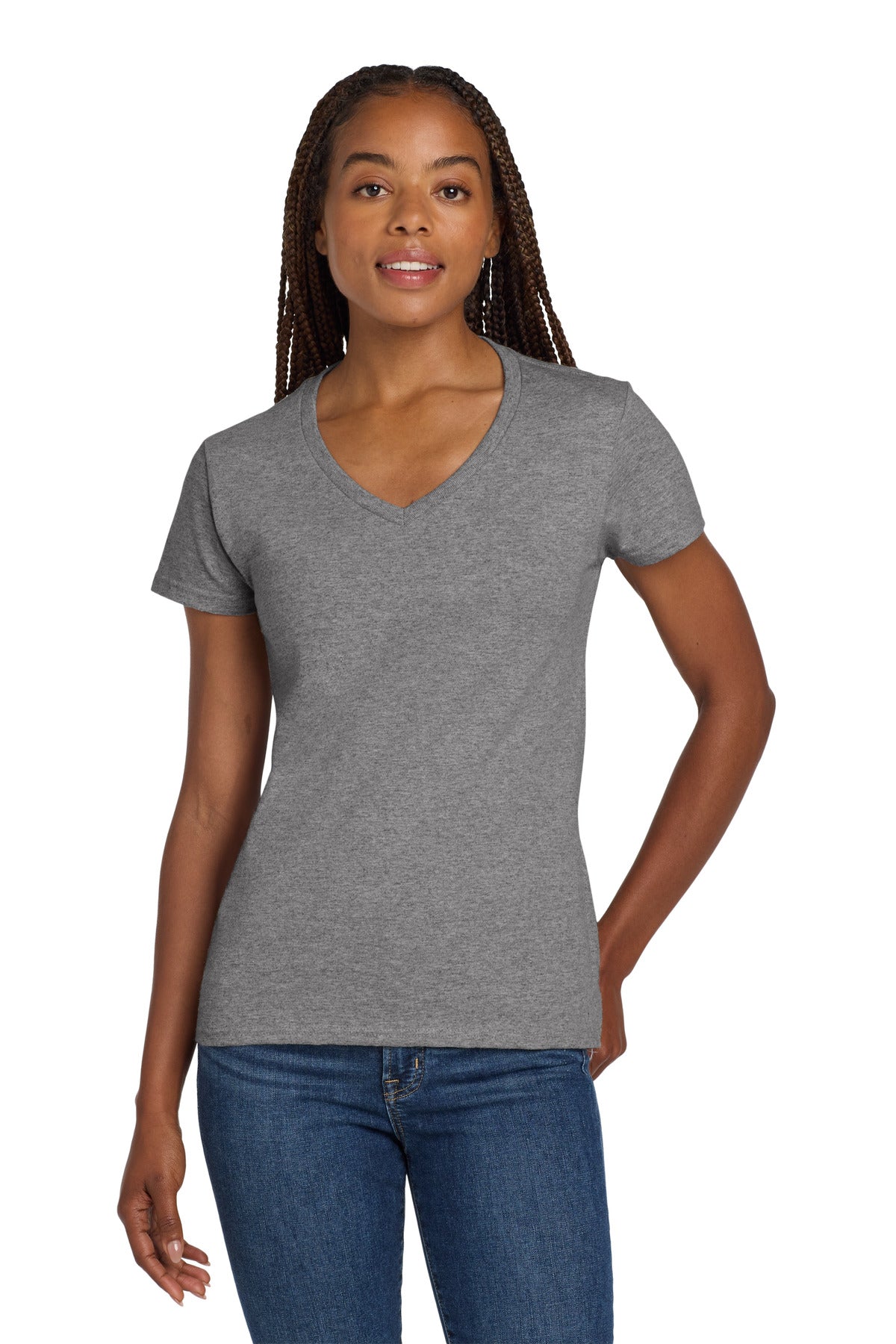 Gildan Womens Heavy Cotton Cotton VNeck Tshirt InterChange B - 5V00L
