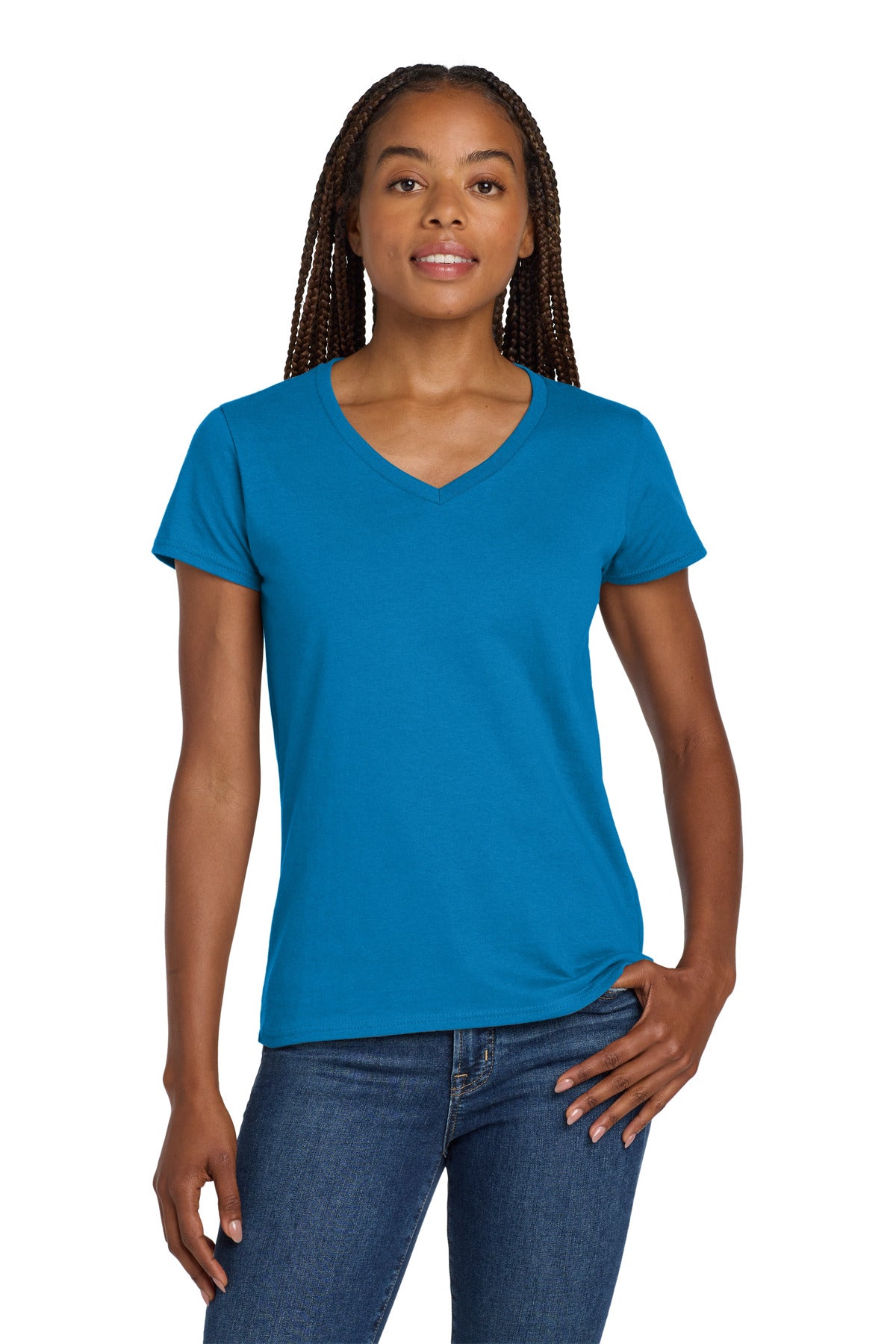 Gildan Womens Heavy Cotton Cotton VNeck Tshirt InterChange B - 5V00L