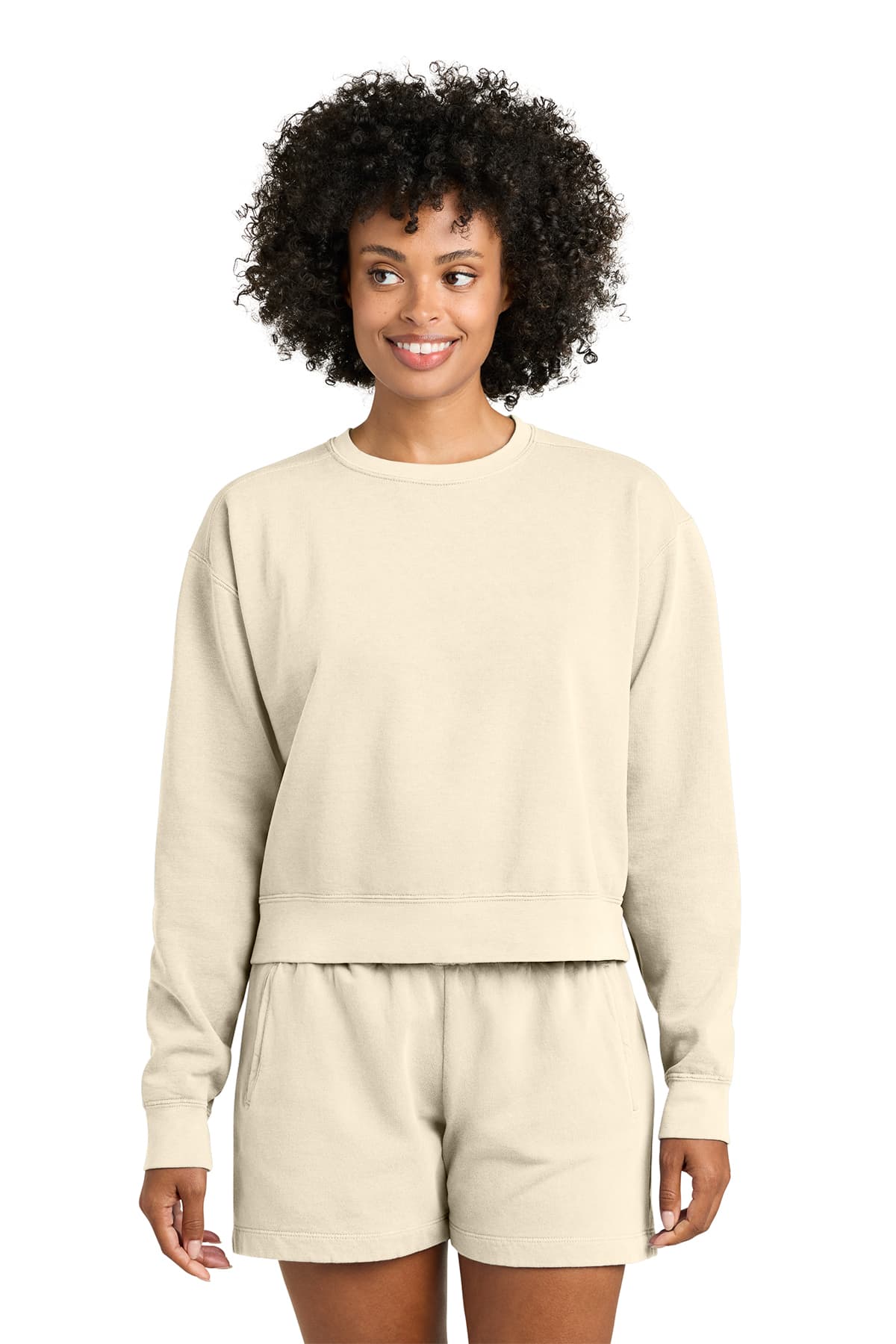 Comfort Colors Womens Mid Length Crewneck Sweatshirt WFANM - 1566L