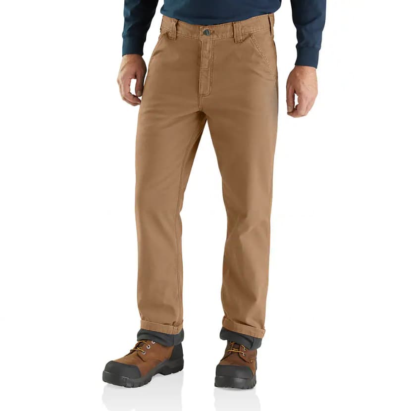 Rugged Flex Relaxed Fit Canvas Fleece Lined Utility Work Pant - 103342