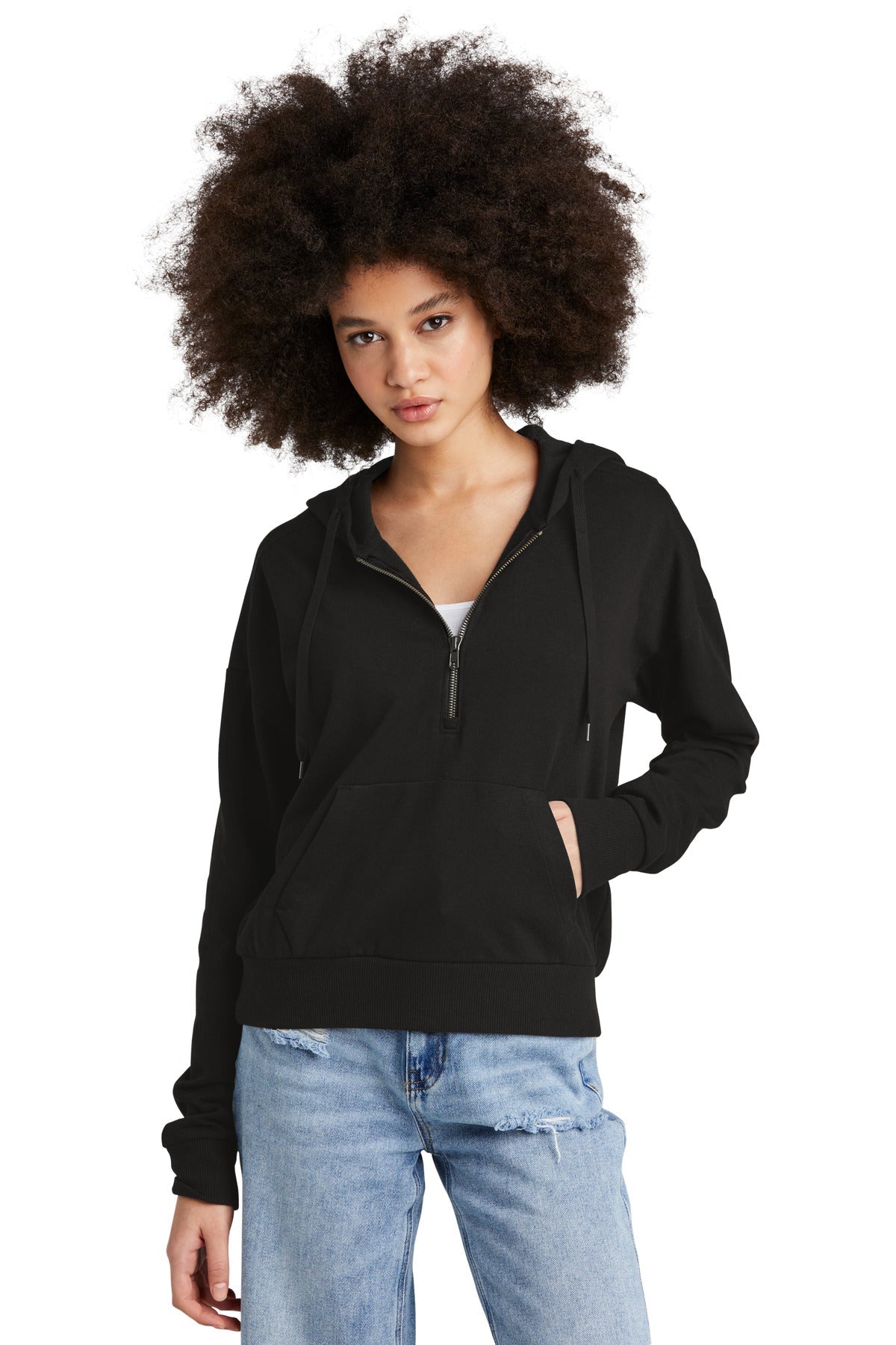 District Womens Perfect Tri Fleece Half Zip Pullover InterChange Express W - DT1311