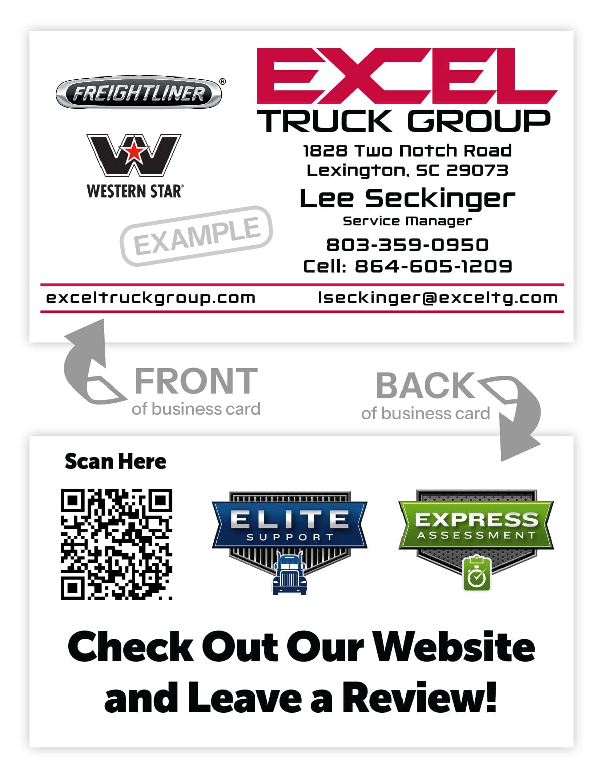 Excel Truck Business Card