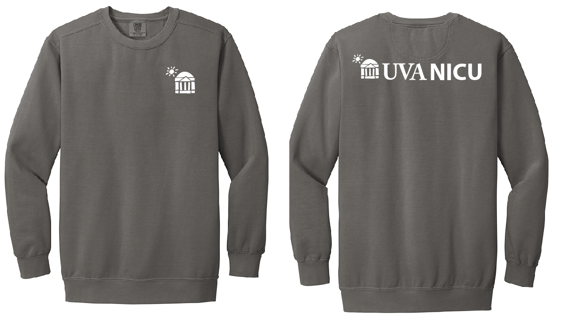 UVA NICU Comfort Colors Sweatshirt Grey - 1566