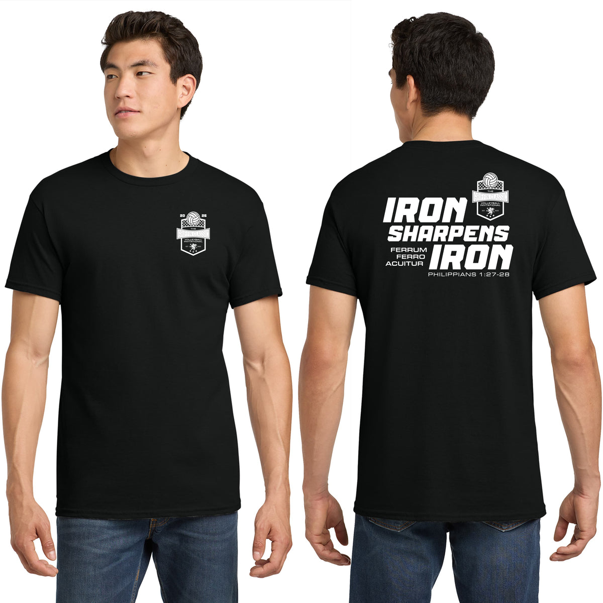 IRON SHARPENS IRON Cotton & Poly Tshirt Black - 5000