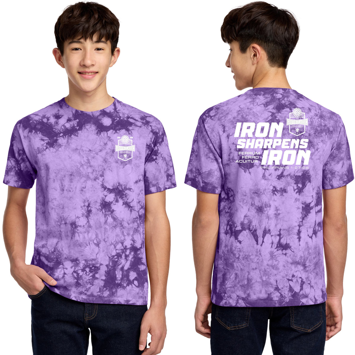 IRON SHARPENS IRON Youth Tie Dye Tshirt Purple - PC145Y