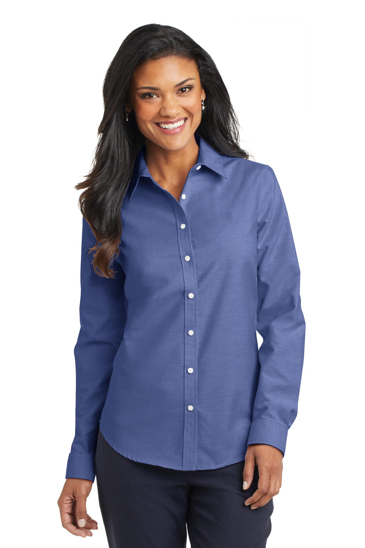 Port Authority Womens SuperPro Oxford Shirt InterChange Icon R - L658