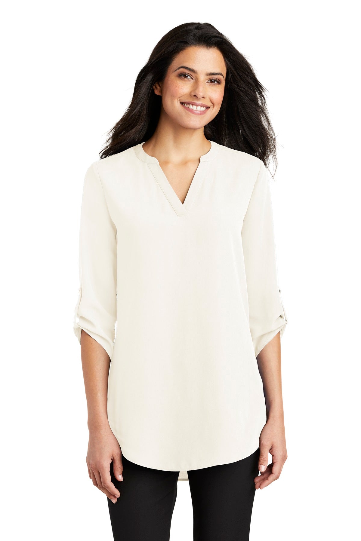 Port Authority Womens Three Quarter Sleeve Tunic Blouse InterChange Icon R - LW701