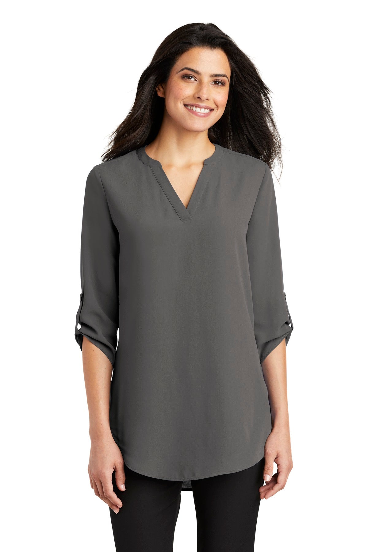 Port Authority Womens Three Quarter Sleeve Tunic Blouse InterChange Icon R - LW701