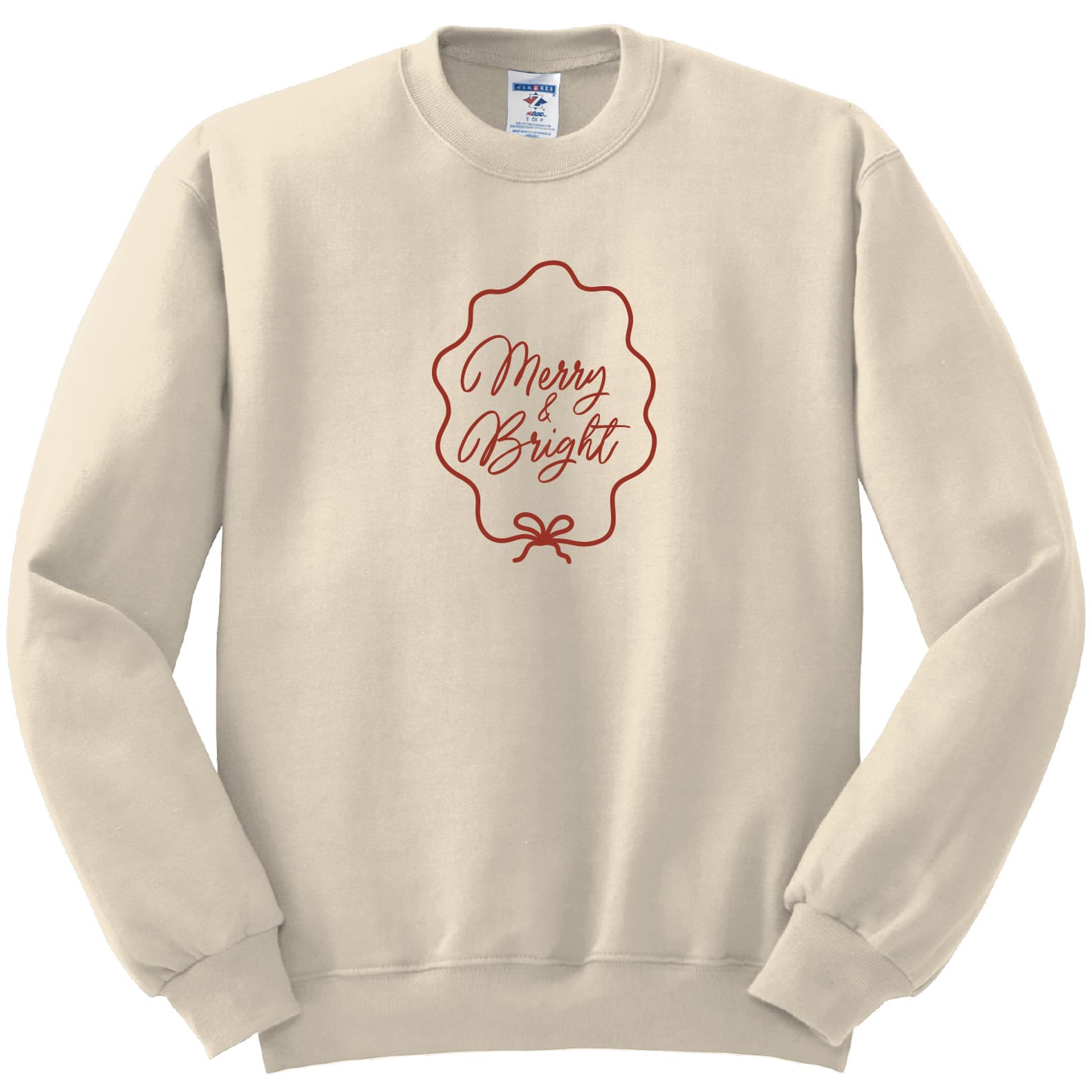 MERRY AND BRIGHT Adult Jerzees NuBlend Crewneck Sweatshirt - 562M