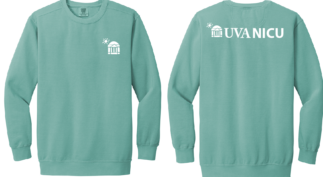 UVA NICU Comfort Colors Sweatshirt Seafoam - 1566