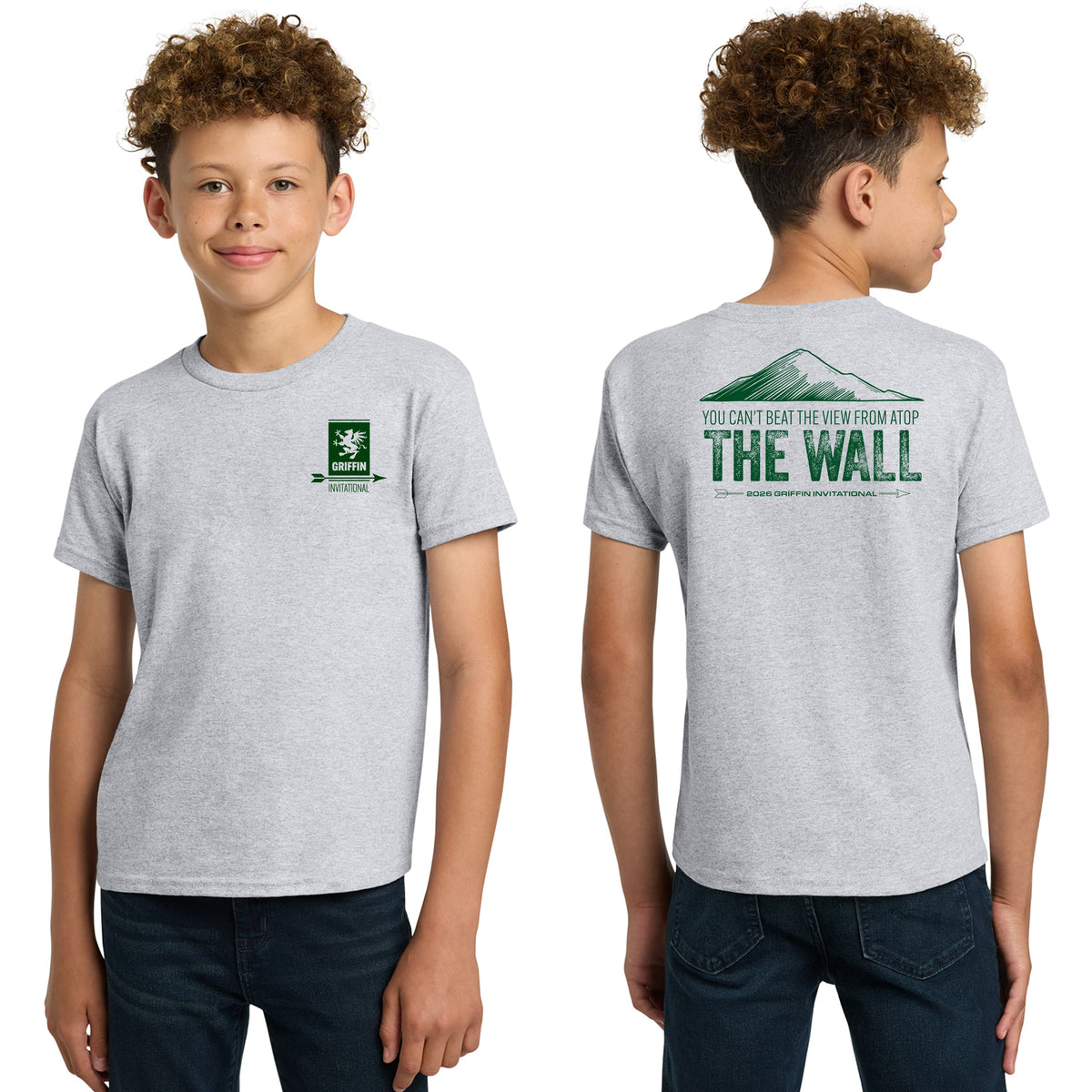 THE WALL Youth Cotton & Poly Tshirt Ash - 5000B