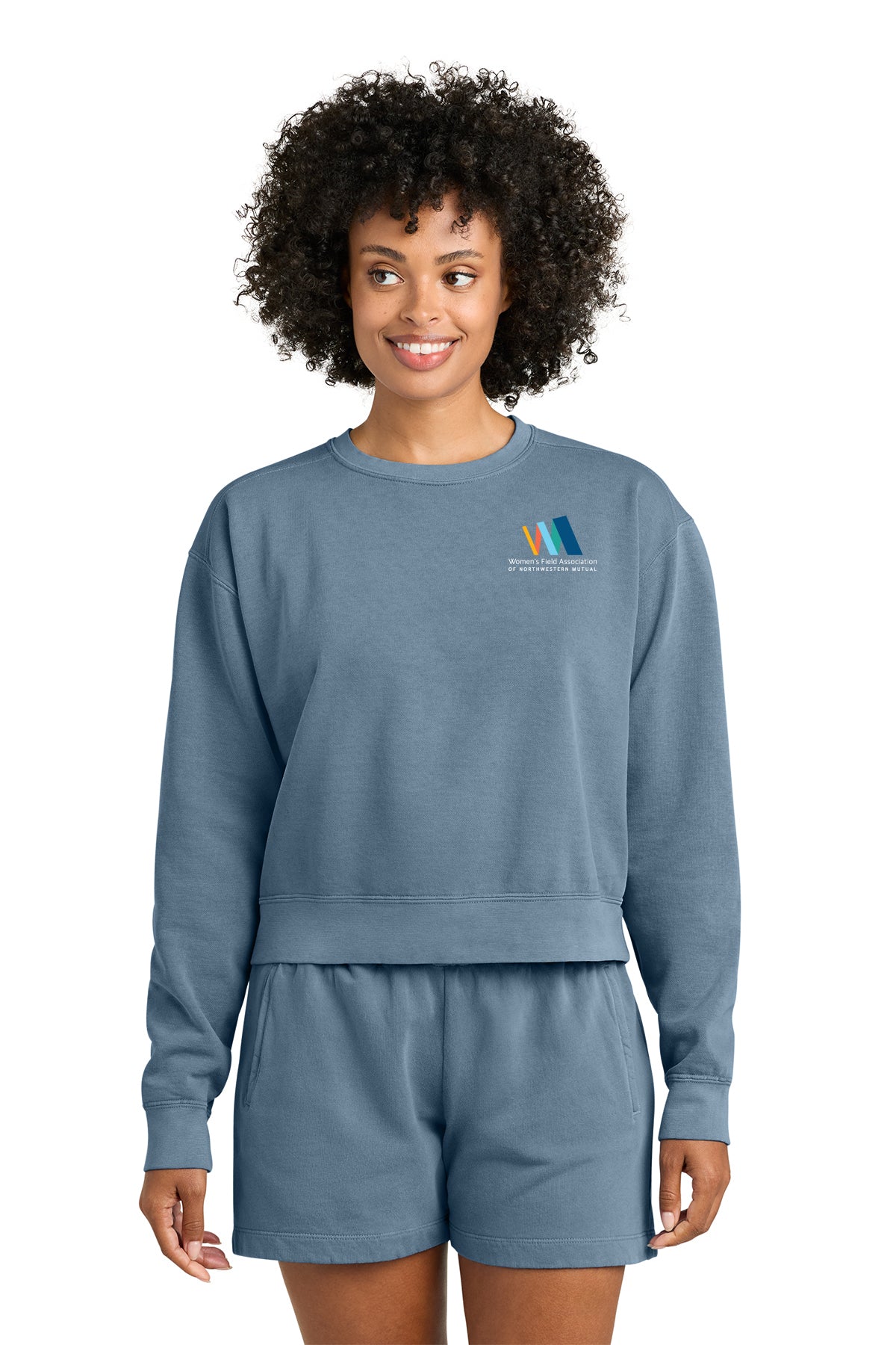 Comfort Colors Womens Mid Length Crewneck Sweatshirt Women's Field Association of Northwestern Mutual - 1566L