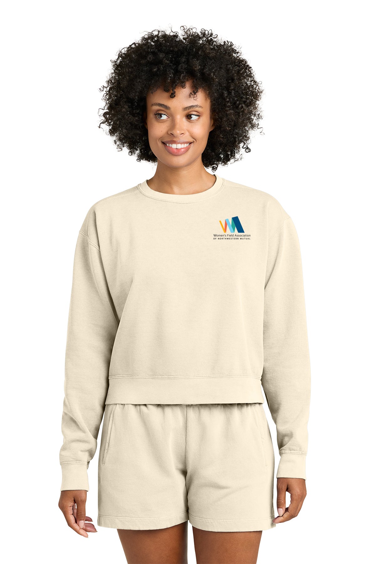 Comfort Colors Womens Mid Length Crewneck Sweatshirt Women's Field Association of Northwestern Mutual - 1566L
