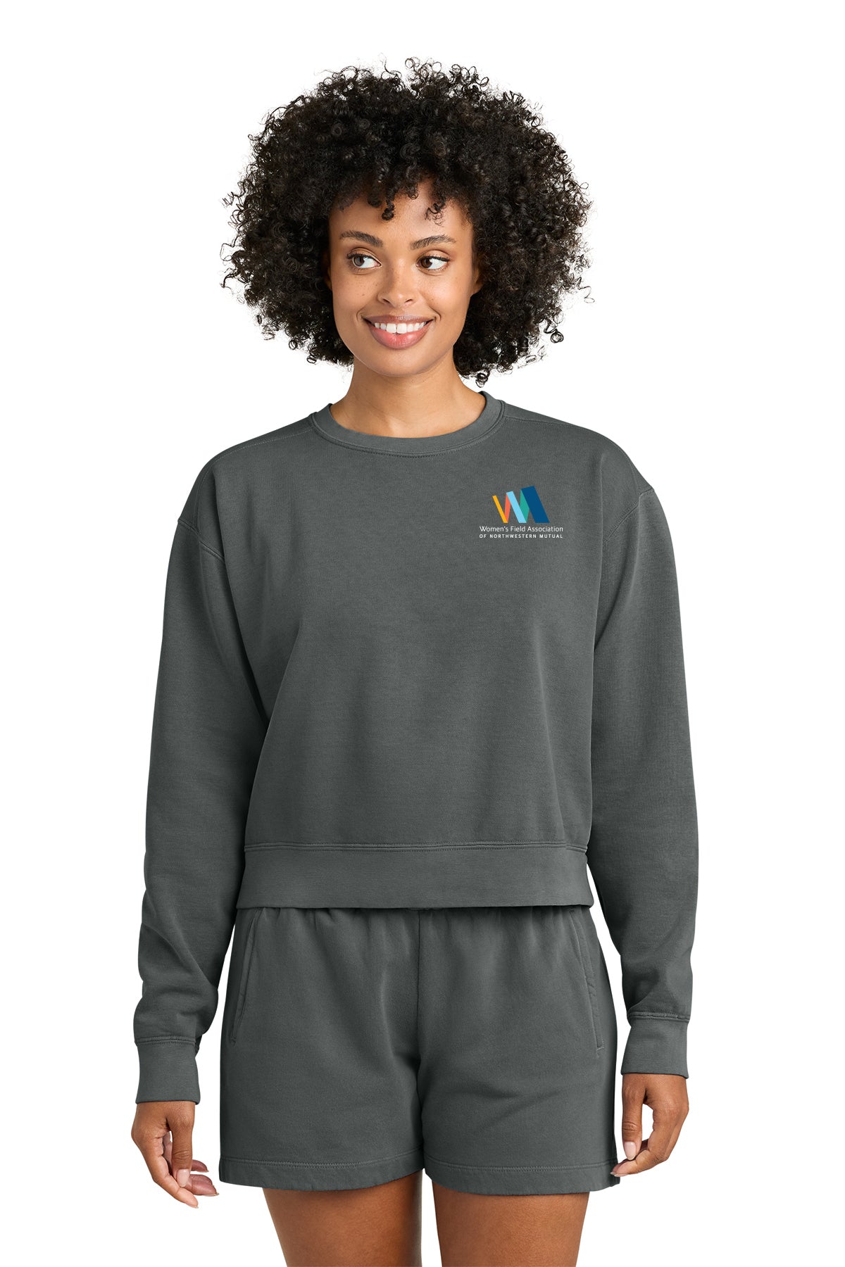 Comfort Colors Womens Mid Length Crewneck Sweatshirt Women's Field Association of Northwestern Mutual - 1566L