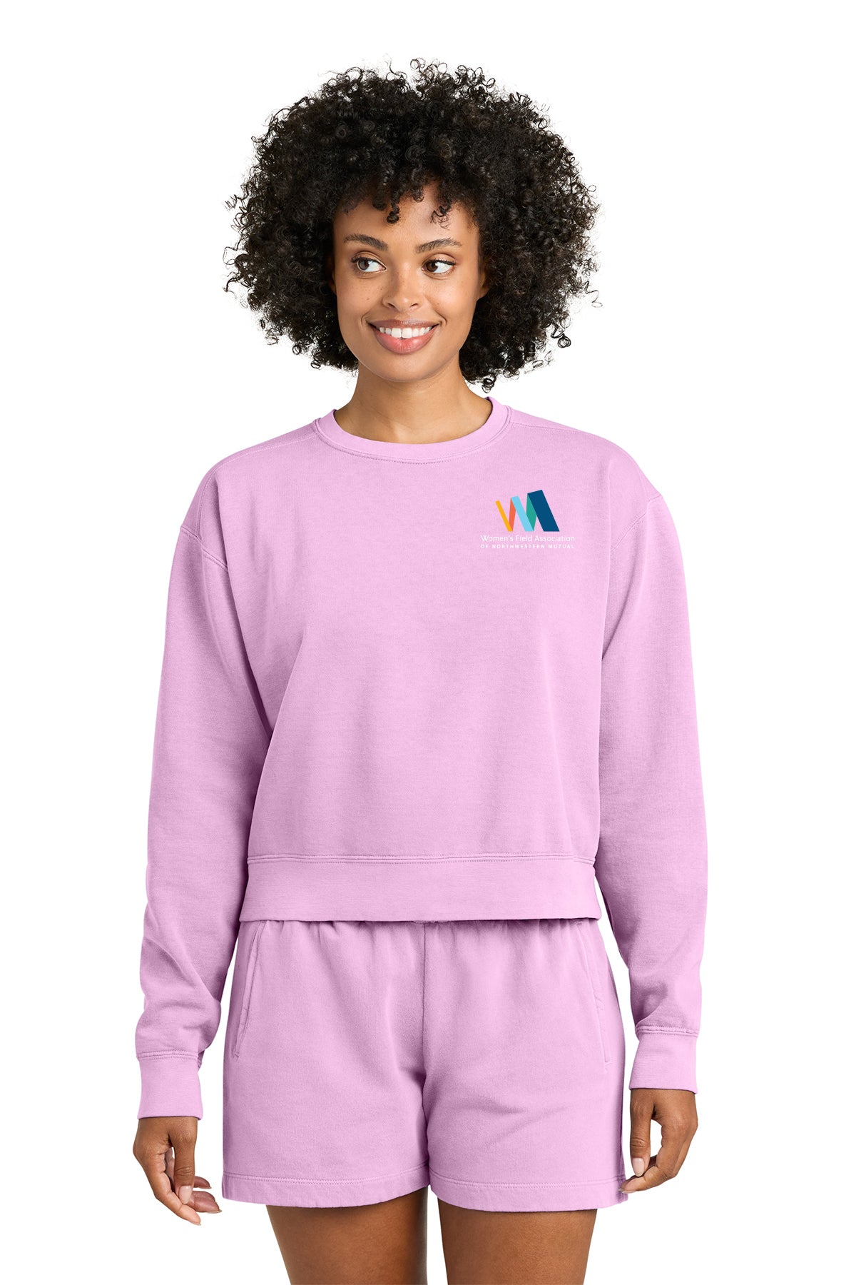 Comfort Colors Womens Mid Length Crewneck Sweatshirt Women's Field Association of Northwestern Mutual - 1566L