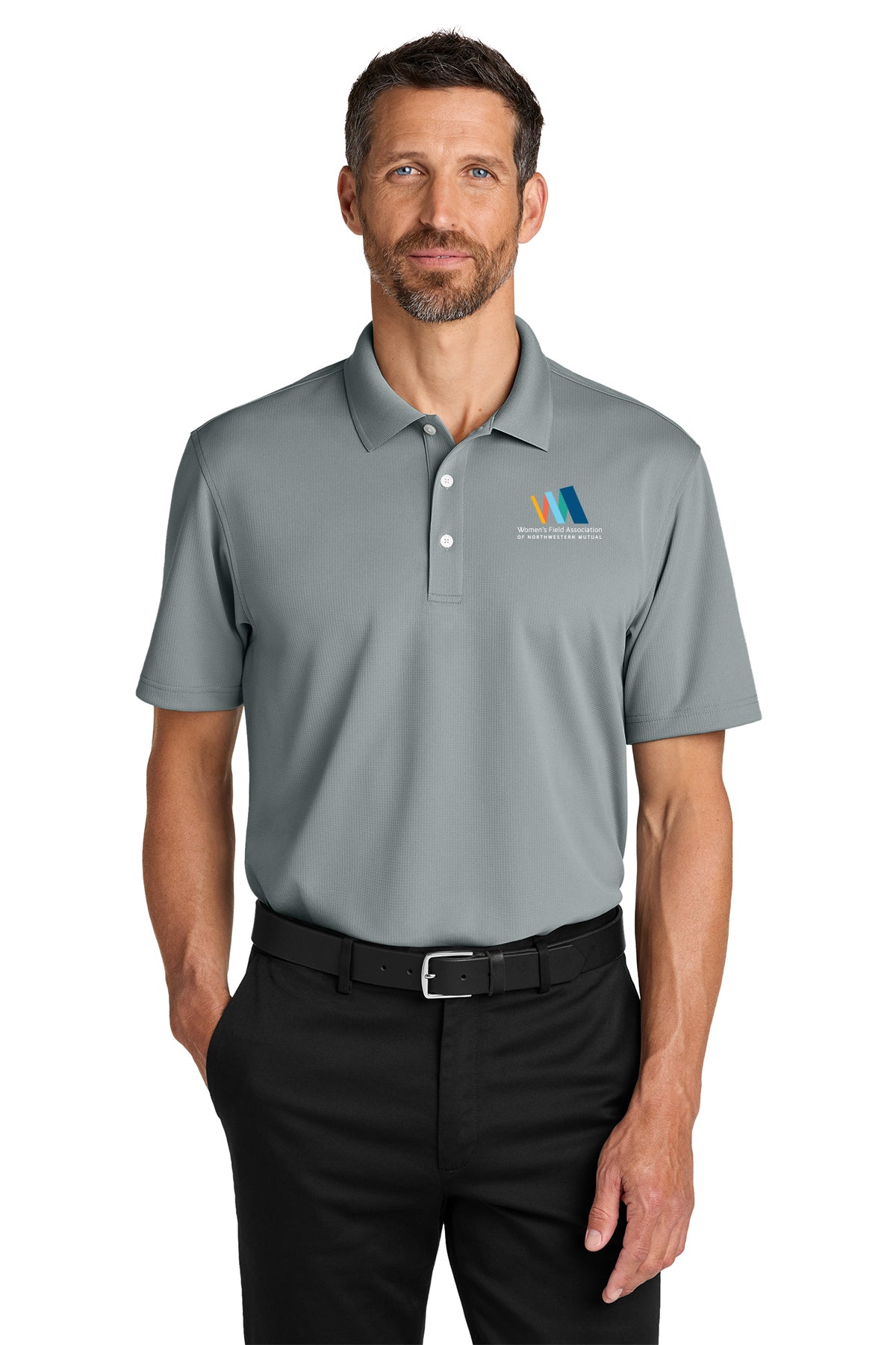 Port Authority Dry Zone Stain Release Grid Polo Embroidered Logo Women's Field Association of Northwestern Mutual - K845
