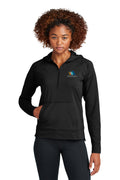 Sport Tek Womens Sport Wick Stretch Half Zip Hoodie Embroidered Logo WFANM - LST856