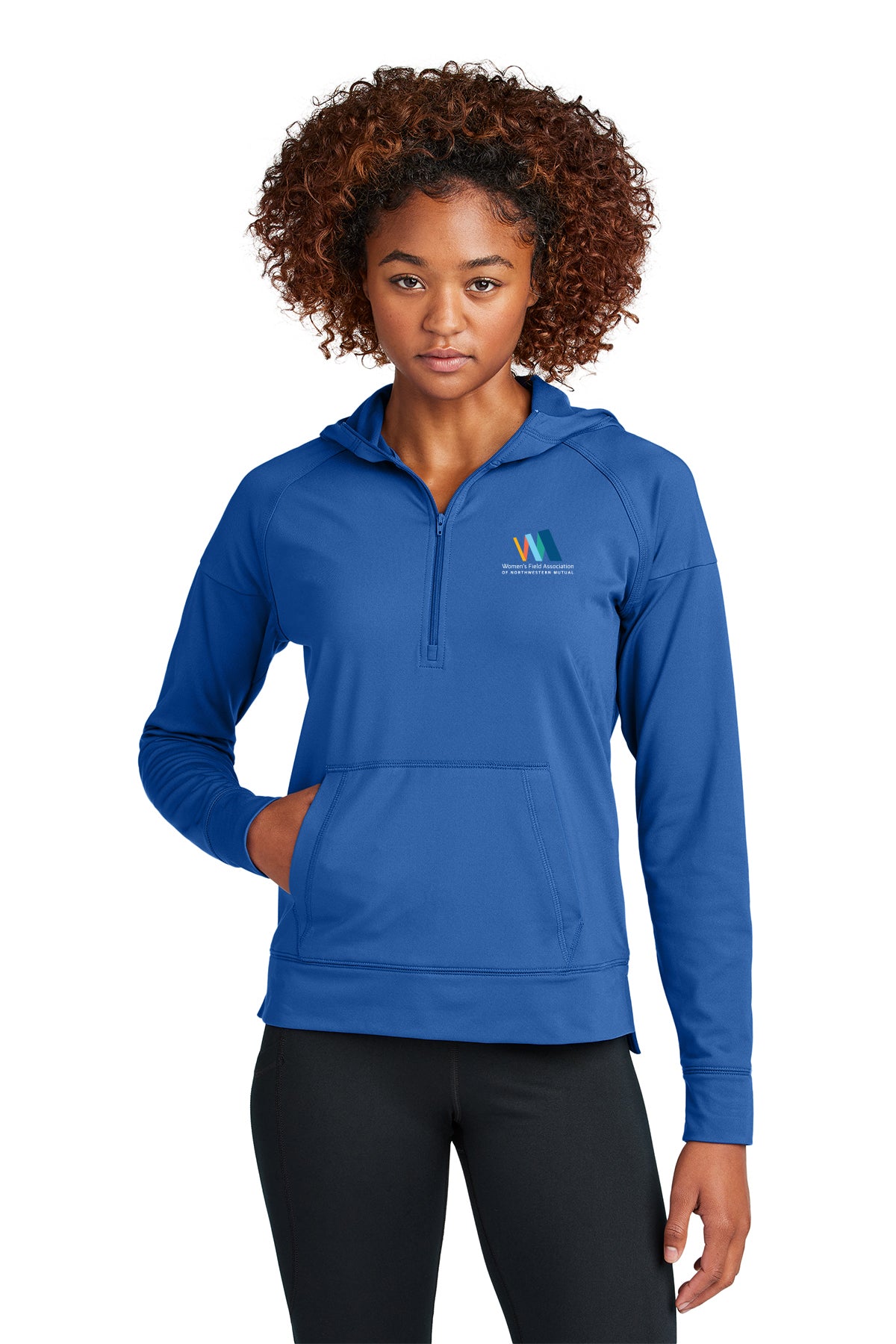 Sport Tek Womens Sport Wick Stretch Half Zip Hoodie Embroidered Logo Women's Field Association of Northwestern Mutual - LST856