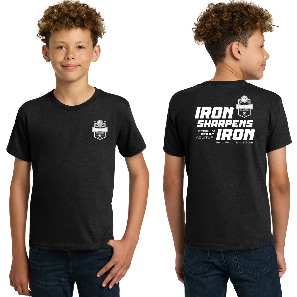 IRON SHARPENS IRON Youth Cotton & Poly Tshirt Black - 5000B