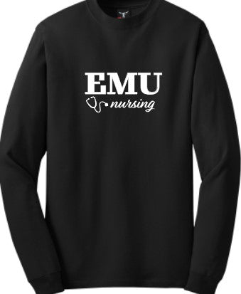 EMU Nursing with Stethescope Long Sleeve Tshirt - 5186