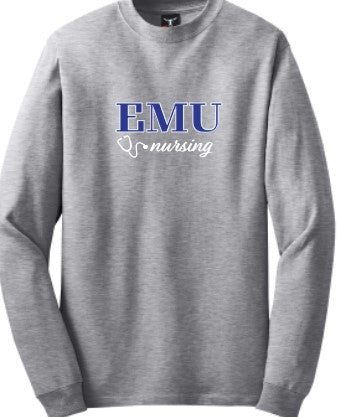 EMU Nursing with Stethescope Long Sleeve Tshirt - 5186