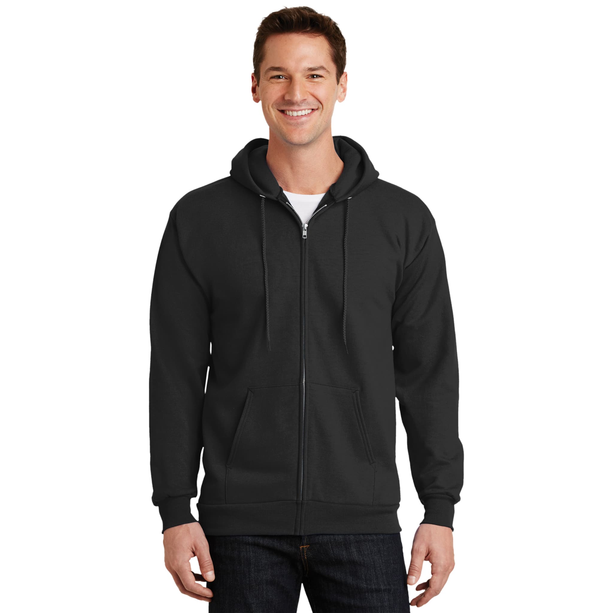 Port & Company TALL Essential Fleece Full Zip Hooded Sweatshirt - PC90ZHT