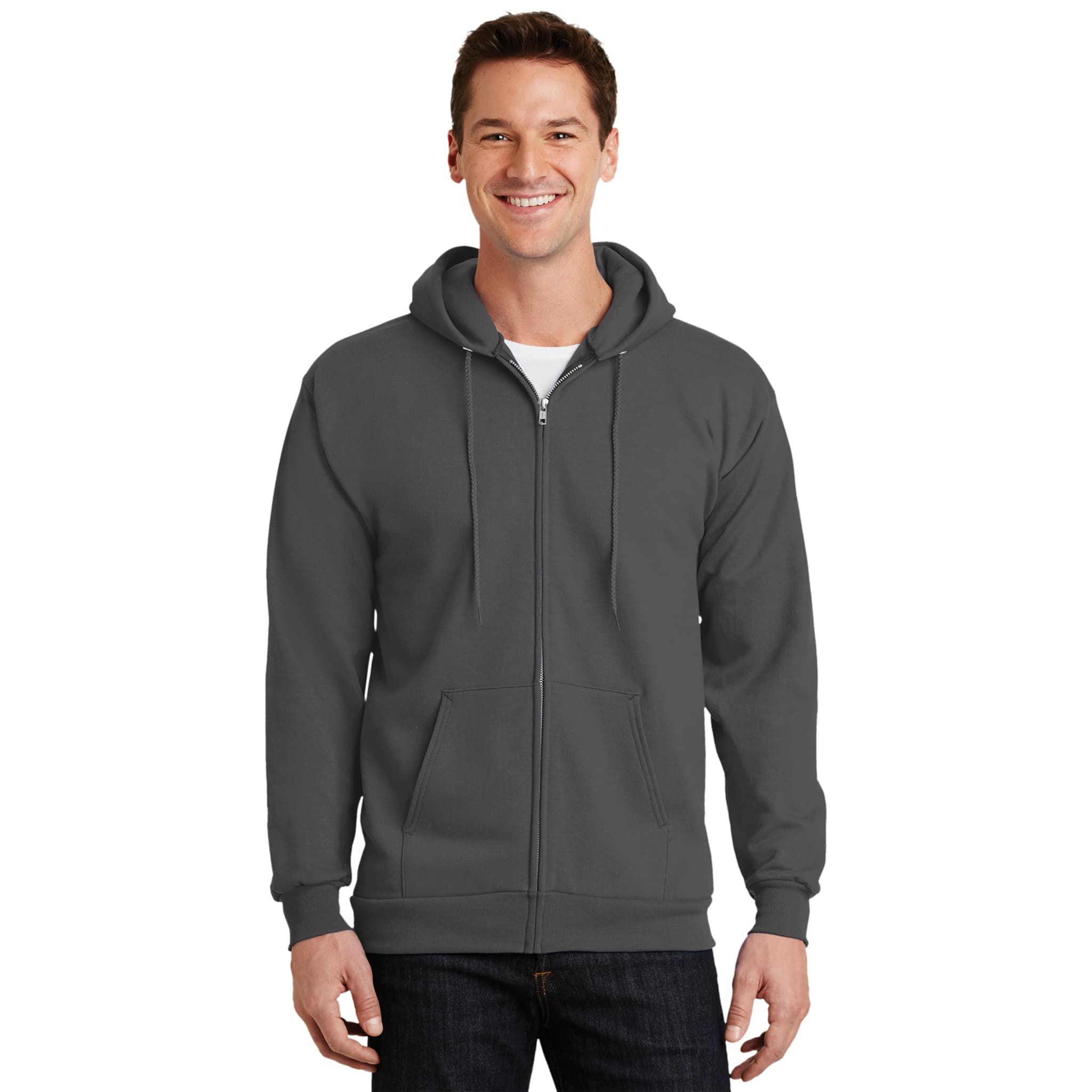 Port & Company TALL Essential Fleece Full Zip Hooded Sweatshirt - PC90ZHT